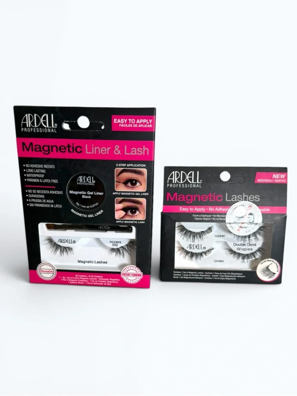 Ardell Magnetic Liner & Lash Bundle Accent 002 + Double Demi Wispies | New